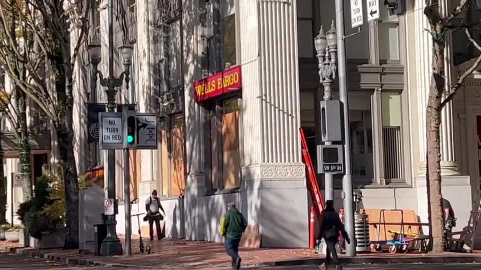 Portland Businesses Boarded Up Windows In Preparation For Unrest After Midterms