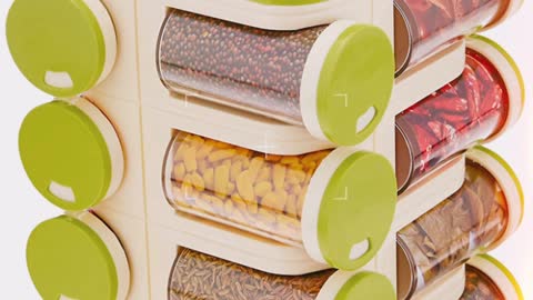 Amazon Brand - Solimo Revolving Plastic Spice Rack set