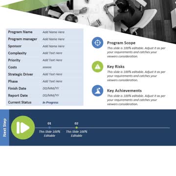 One Page Project Status Report with Milestones PowerPoint Template