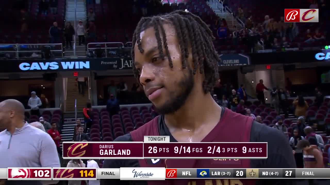 Darius Garland following the Cavs' 114-102 win over the Hawks