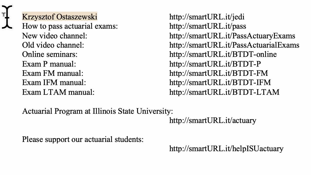 Exam P exercise for January 7, 2022