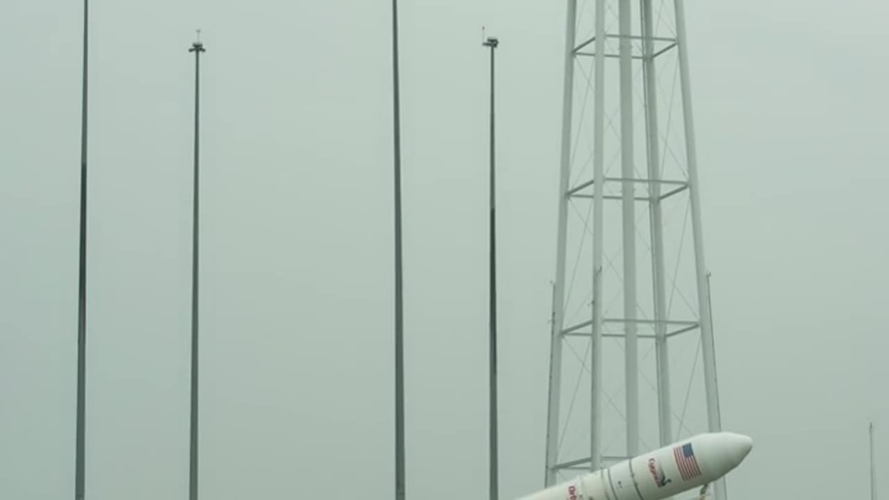 Antares Rocket Raised on Launch Pad