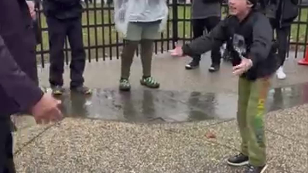 The little boy knows all the lyrics of Rocky