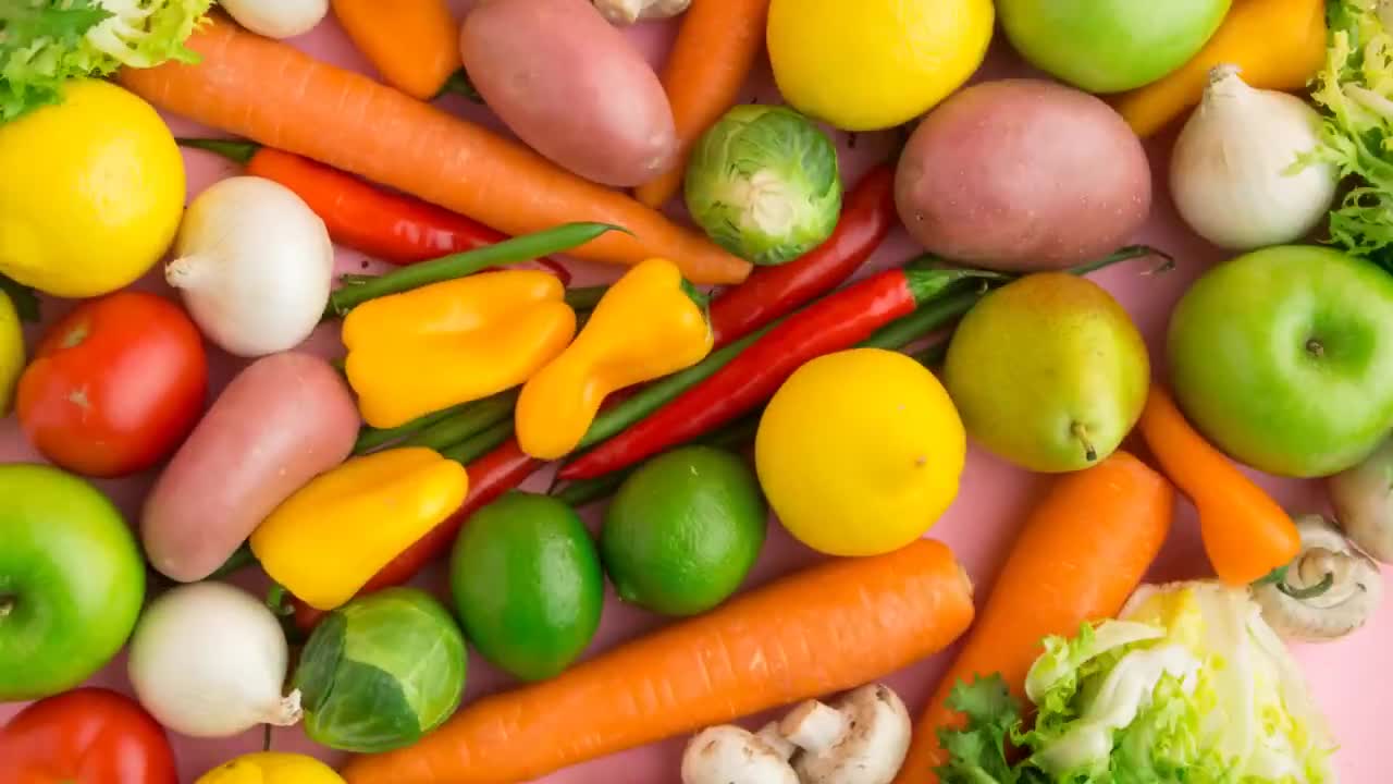 Stop motion animation fruit and vegetables