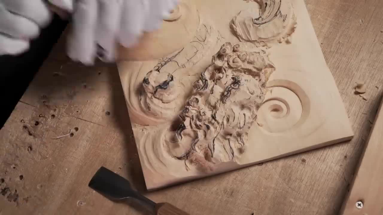 Wood Carving Dragon| To use technic of Japanese traditional wood carving| Woodworking