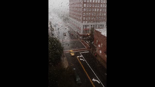Rain Sound On Window with Thunder Sounds