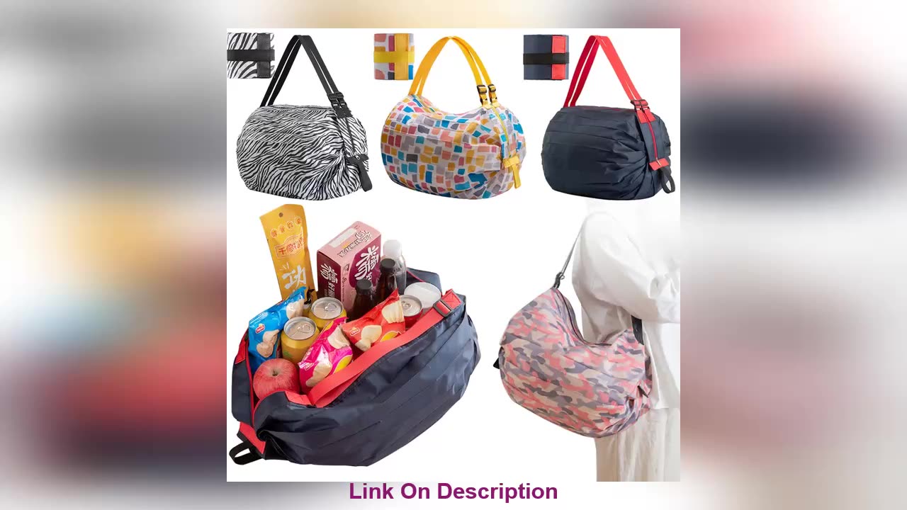 Review Foldable Shopping Bag Space Save Reusable Super