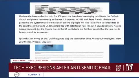 UTAH TECH FIRM CEO DAVE BATEMAN SAYS JEWS ARE BEHIND COVID 19 VACCINE