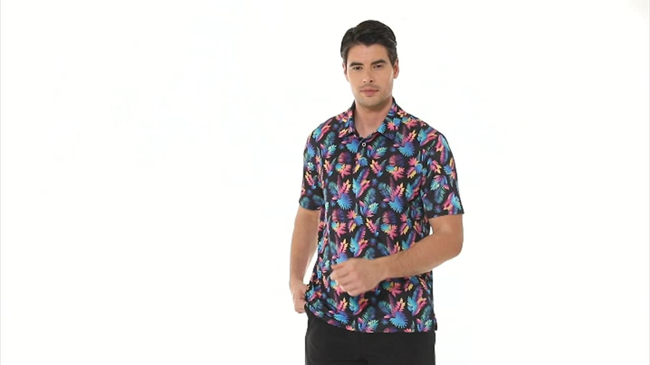 ⛳️ Golf Shirt Moisture Wicking Quick-Dry Print Performance Polo Shirts for Men 👦