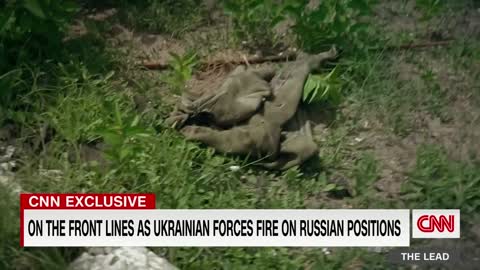 Watch Ukrainian forces fire on Russian positions behind trees