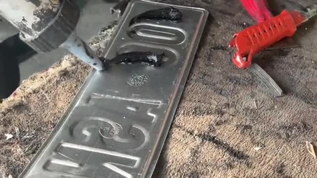 Automobile license plate installation