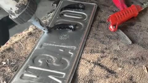 Automobile license plate installation