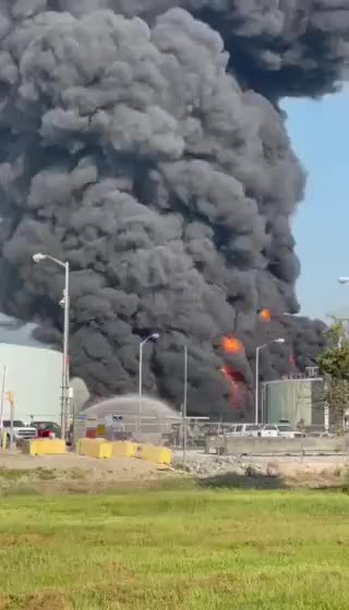 The major fire at the Marathon Petroleum refinery in Garyville, Louisiana