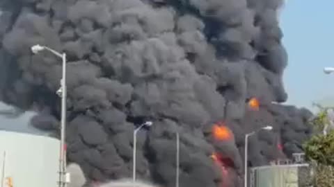 The major fire at the Marathon Petroleum refinery in Garyville, Louisiana