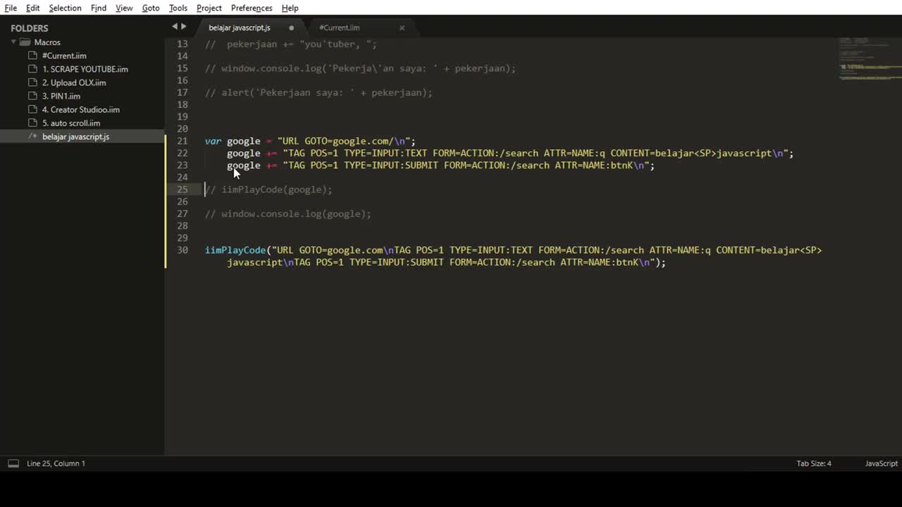 Easy Way to Learn Advanced Level Imacros : iimPlayCode
