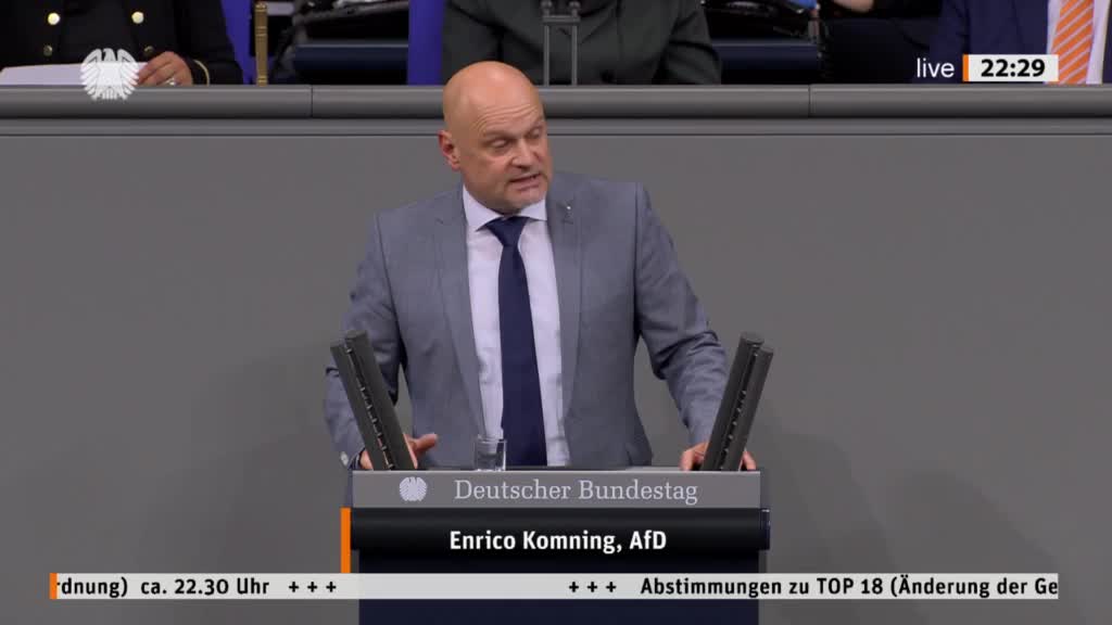 Enrico Komning Rede vom 29.09.2022 - Änderung der Gewerbeordnung