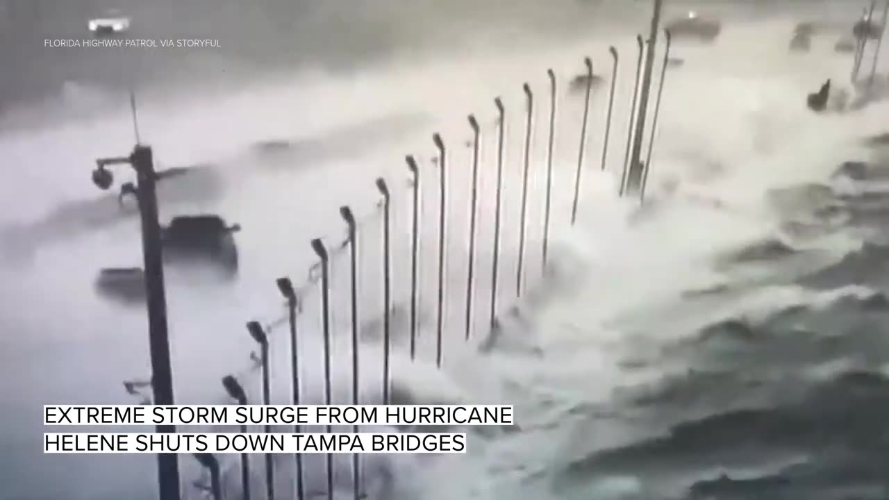 Extreme storm surge from Hurricane Helene shuts down Tampa bridges