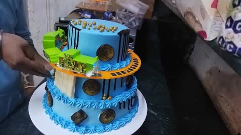 Train Theme Cake _ 3Tier Train 🚆 Cake _Step By Step