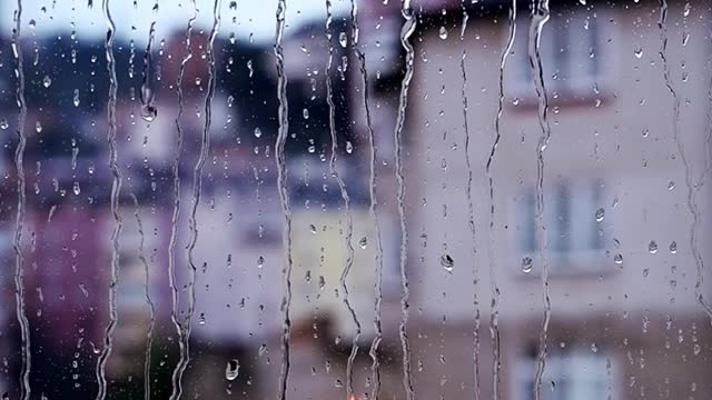 Rain sound on window