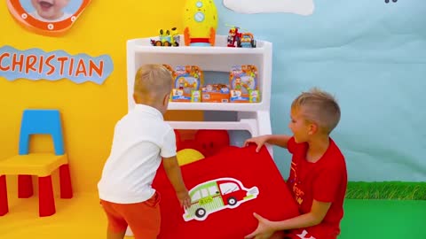 Little Chris pretend play with toys best videos with small brother