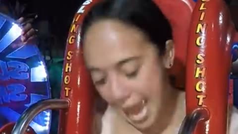 Beautiful girl first time in slingshot