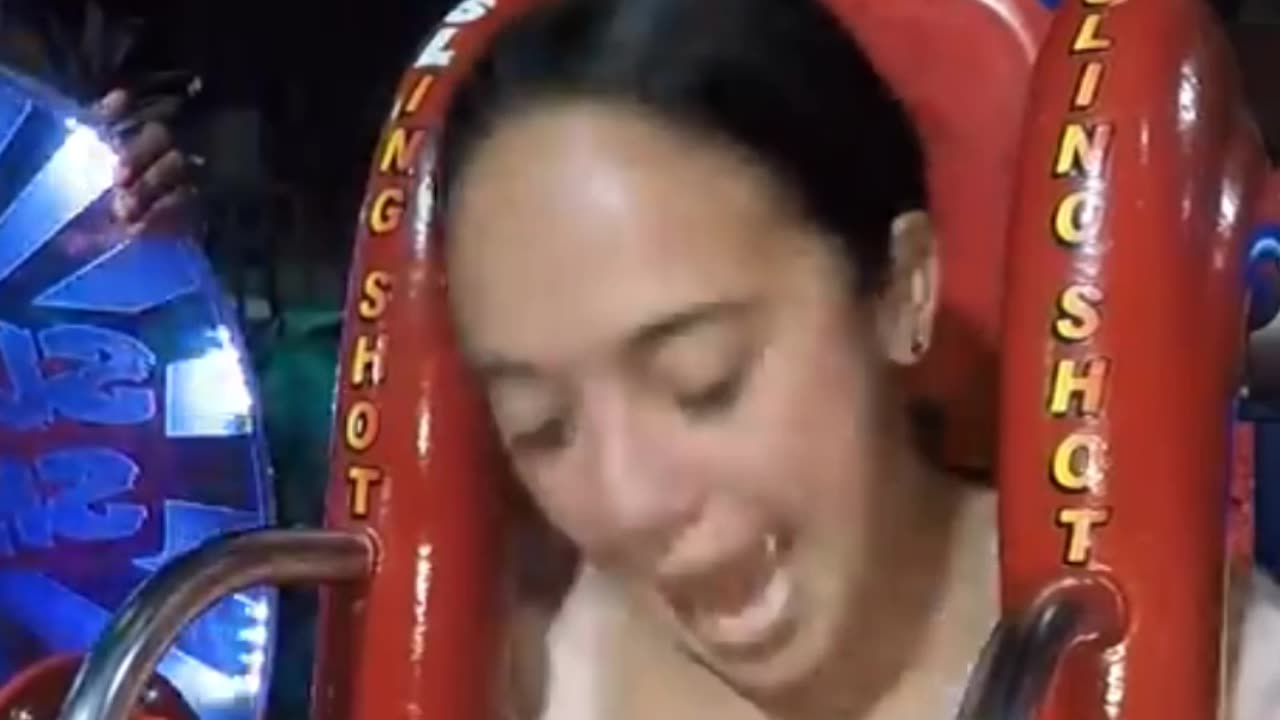 Beautiful girl first time in slingshot