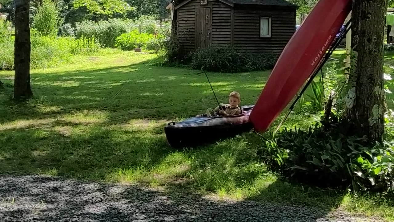 A new young future fisherman in training