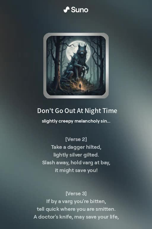 Don't Go Out at Night Time - Alternate Version 5