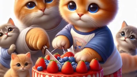 Cute kitten birthday 🎂