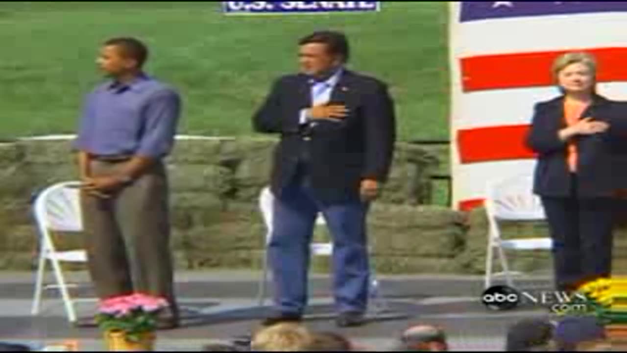 2009, Barack Hussein Obama refuses to salute US flag (.52, 9)