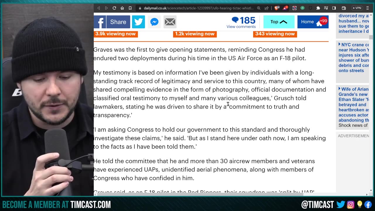 Intel Officer Suggests UFO CONSPIRACY, People MURDERED And ALIENS May Be Trying To Hurt Humans