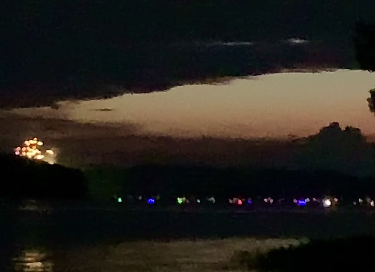 Fireworks across the Coosa River,