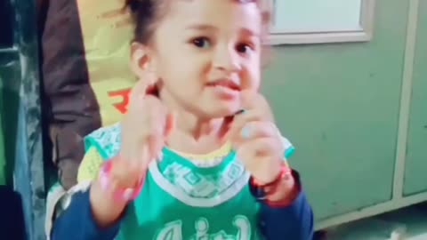 My little girl cute acting