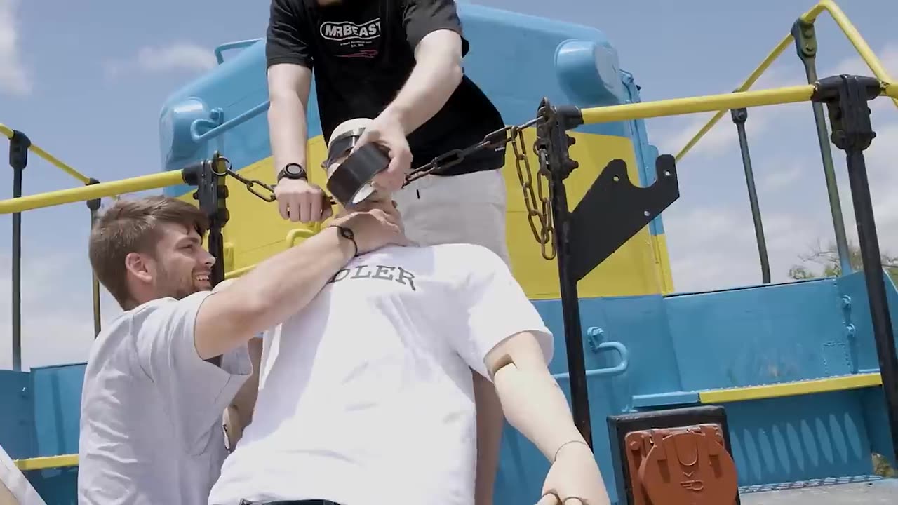 Train Vs Giant Pit @MrBeast