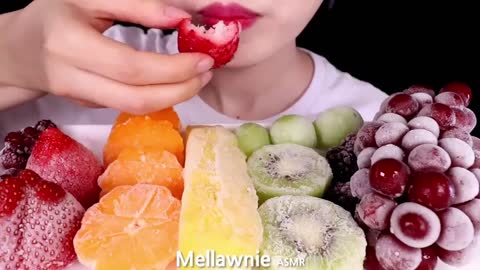 ASMR EAT FROZEN FRUIT