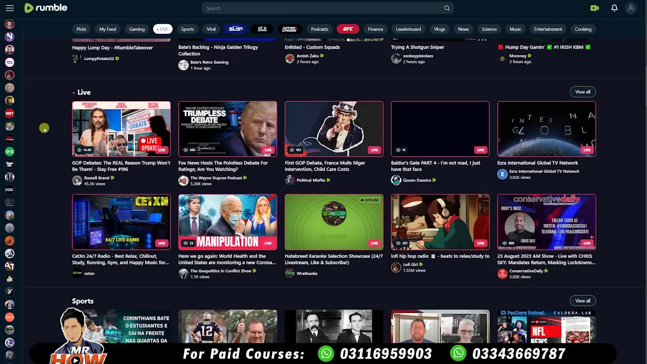 Online enrning money on rumble.com
