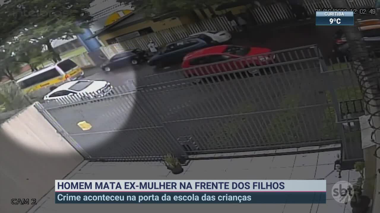 Homem mata ex-esposa na frente dos filhos na porta de escola | SBT Brasil (01/11/2022)