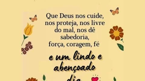 Que Deus nos cuide, nos proteja, nos livre do mal, nos dê sabedoria