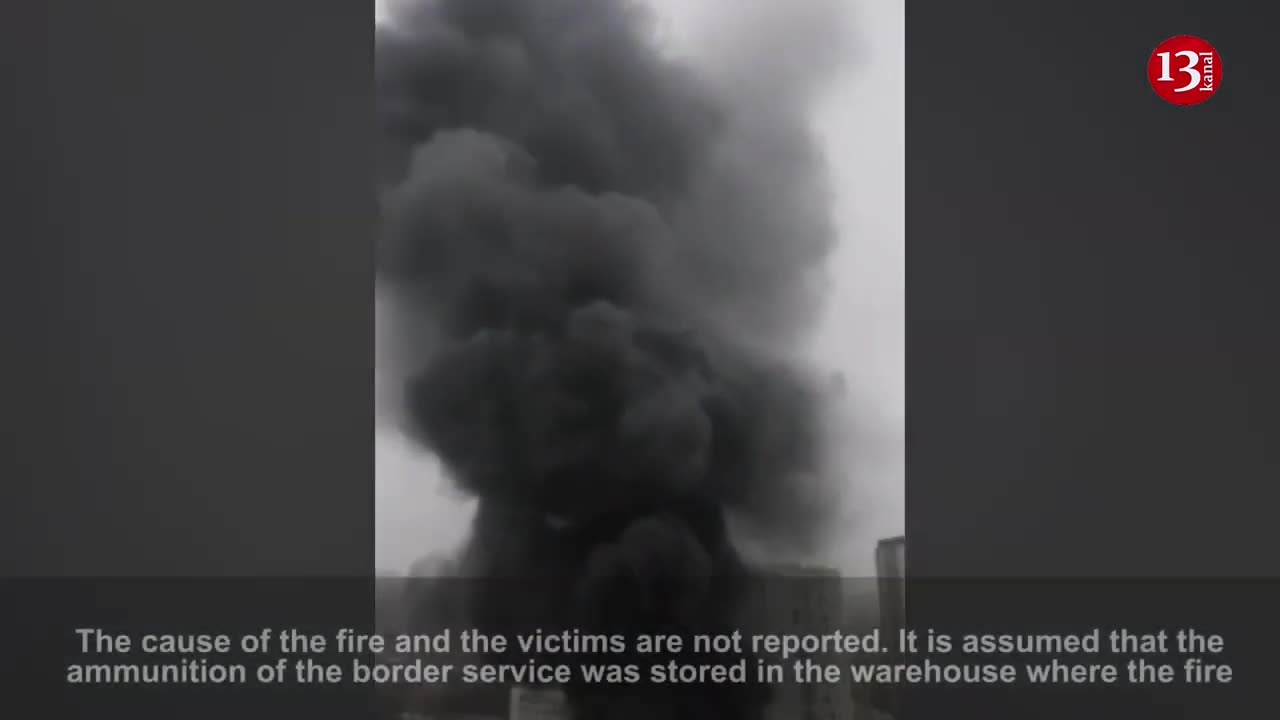 A fierce fire broke out in the building of the border service in Russia