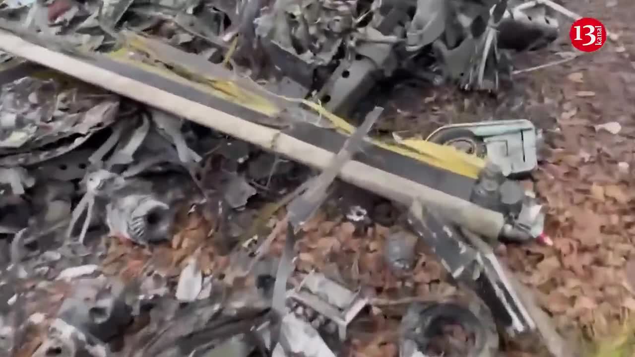 What's left of Russian K-52 attack helicopter, which is in pieces