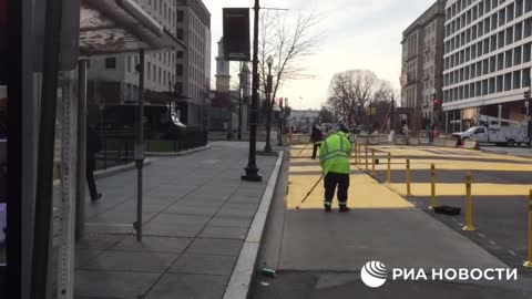On 16th Street in Washington DC, the Black Lives Matter sign was repainted