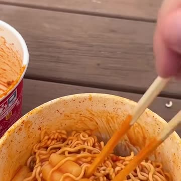 7$ for Korean Convenience Store, Cheese Tteokbokki, Spaghetti , Sausage , Mark Set Meal