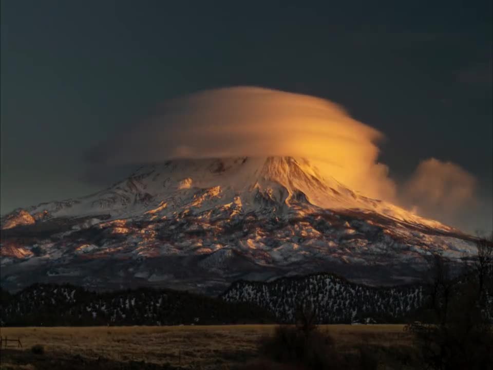 Mt. Shasta. Strange cloud cover.