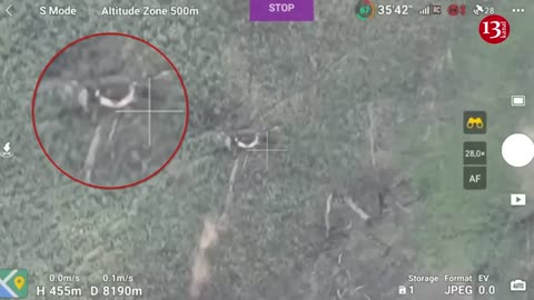 Spotting the drone, Russians run into forest, abandoning their fellow soldiers’ corpses