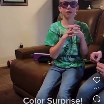 10-Year-Old Color Blind Boy Gets Glasses For Birthday - His Reaction Is Priceless!