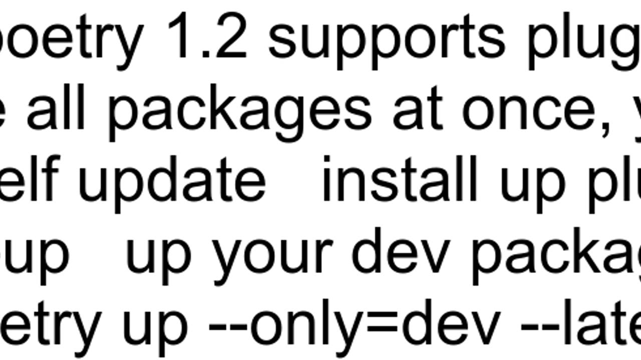 Python Poetry update dev dependencies only to latest