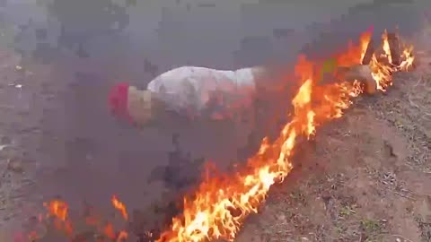 Ukrainian Soldiers Set Mannequin in MAGA Hat and Trump Shirt ABLAZE