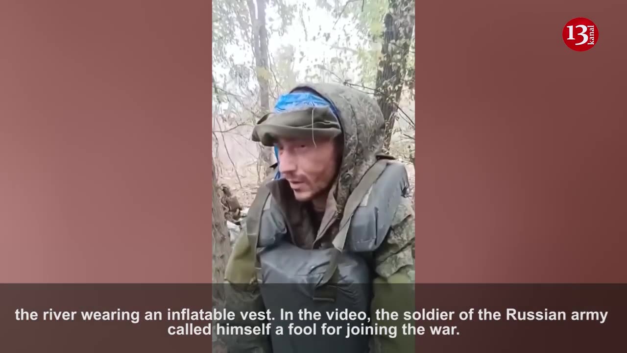 Local residents captured Russian soldier who was crossing river in Kherson, wearing inflatable vest