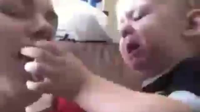 You put the pacifier on and you stop crying