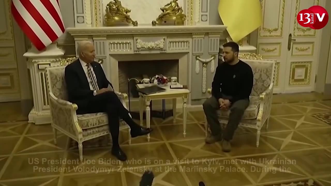 Joe Biden meets Ukrainian President Volodymyr Zelenskiy at Mariinsky Palace